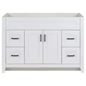 Ridge 48 in. W x 22 in. D x 34 in. H Bath Vanity Cabinet without Top in White
