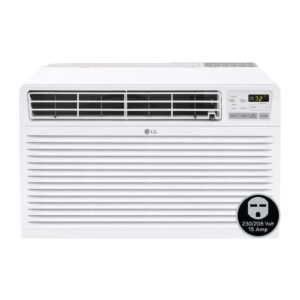 9,800 BTU 230V Through-the-Wall Air Conditioner Cools 440 Sq. Ft. with Remote, Dehumidifier and in White