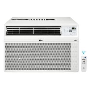 14,000 BTU 115V Window Air Conditioner Cools 700 sq. ft. with Wi-Fi, Remote, Dehumidifier and in White
