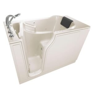 Gelcoat Premium Series 52 in. x 30 in. Left Hand Walk-In Whirlpool and Air Bathtub in Linen