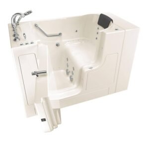 Gelcoat Premium 52 in. Left Hand Walk-in Whirlpool and Air Bathtub in Linen