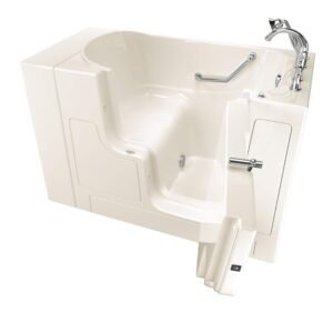 Gelcoat Value Series 52 in. Outward Opening Door Walk-In Soaking Bathtub with Right Hand Drain in Linen