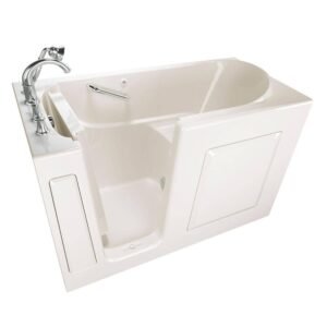 Exclusive Series 60 in. x 30 in. Left Hand Drain Walk-In Soaking Bathtub in Beige