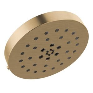 H2Okinetic Gold 4-Spray Patterns 1.75 GPM 8 in. Wall Mount Fixed Shower Head in Lumicoat Champagne Bronze