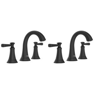 Rumson 8 in. Widespread Double-Handle Bathroom Faucet in Matte Black (2-Pack)