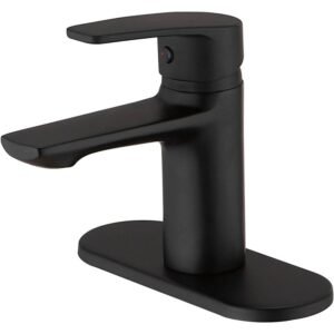 Single Hole Single-Handle Bathroom Faucet in Matte Black
