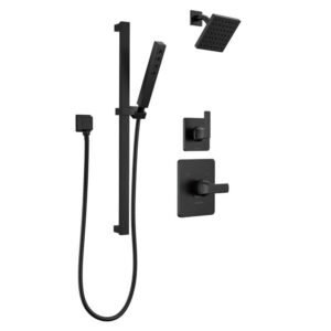 Velum 2-Spray Dual Wall Mount Fixed and Handheld Shower Head 1.75 GPM in Matte Black