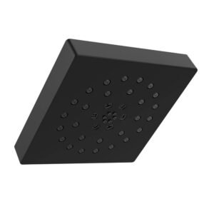 4-Spray Patterns 1.75 GPM 7.69 in. Wall Mount Fixed Shower Head with H2Okinetic in Matte Black