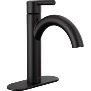 Nicoli J-Spout Single Hole Single-Handle Bathroom Faucet in Matte Black