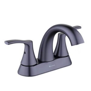 Arnette 4 in. Centerset Double-Handle High-Arc Bathroom Faucet in Matte Black