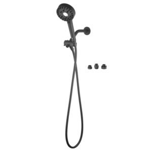 5-Spray 4.3 in. Pet Shower Single Handheld Wall Mount Handheld Shower Head 1.8 GPM in Black