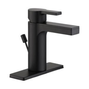 Modern Single-Handle Single Hole Bathroom Faucet in Matte Black