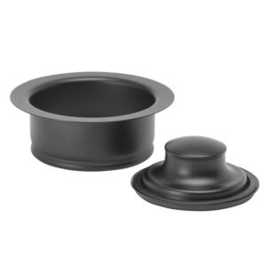 Garbage Disposal Rim and Stopper - Stainless steel with matte black finish