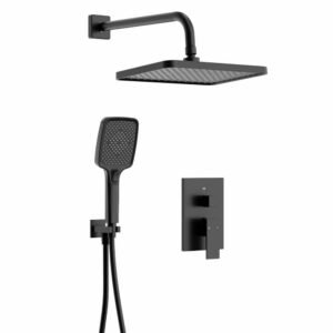 Classic Rain Dual 2-Spray Wall Mount 12 in. Fixed and Handheld Shower Head 2.5 GPM in Matte Black Valve Included