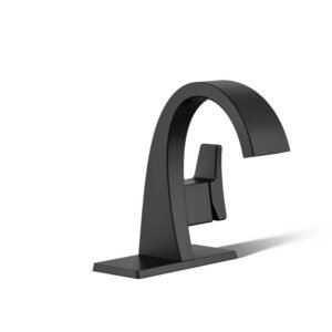 Katun Single Hole or 4 in. Centerset Single-Handle Bathroom Faucet in Matte Black