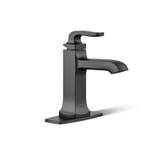 Rubicon Single Hole Single Handle Bathroom Faucet in Matte Black