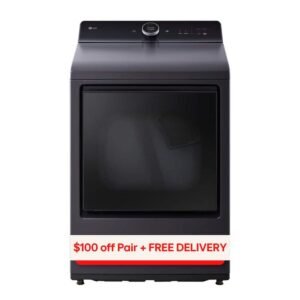 7.3 cu. ft. Vented SMART Gas Dryer in Matte Black with EasyLoad Door, TurboSteam and Sensor Dry Technology