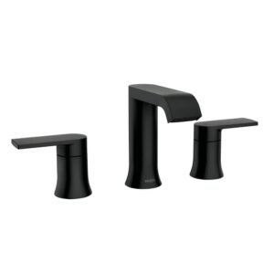 Genta 8 in. Widespread Double Handle Bathroom Faucet in Matte Black(Valve Included)