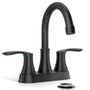4 in. 2 or 3 Hole Centerset Bathroom Faucet  2 Handle Bathroom Sink Faucet RV Bath Vanity Faucet Matte Black