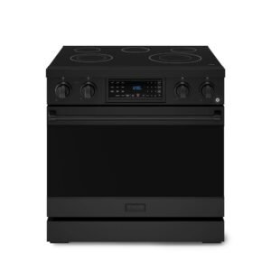 Gordon Ramsay Series 36 in. 5-Burner Elements Freestanding Electric Range in Matte Black with Convection and Air Fryer