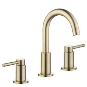 Dorind 8 in. Widespread Double-Handle High-Arc Bathroom Faucet in Matte Gold
