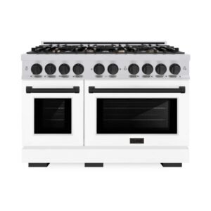 Select 48 in. 8-Burner Dual Fuel Range with Double Oven in Stainless Steel, Matte White, and Matte Black