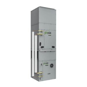 GeoCool Geothermal 48k BTU 4-Ton Vertical Upflow Single-Stack System with Return Air Box and Quick Connect Line Set