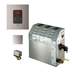 7.5kW Steam Bath Generator with iTempo AutoFlush Square Package in Brushed Nickel