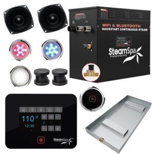Black Series 12kW Steam Bath Generator with Wireless Bluetooth/Wifi Operation and Aroma Scent Pump in Oil Rubbed Bronze