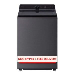 5.0 cu.ft. SMART Top Load Washer in Platinum Black with TurboWash, Easy Unload and AI Sensing