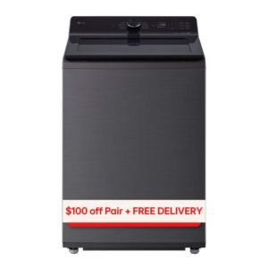 4.8 cu.ft. SMART Top Load Washer in Platinum Black with 4-way Agitator, Easy Unload and AI Sensing