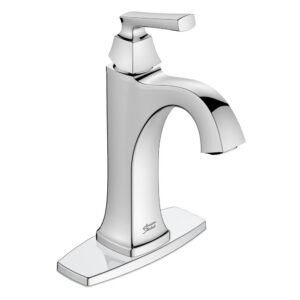 Belmeade Single Handle Single Hole Bathroom Faucet with Deckplate in Polished Chrome