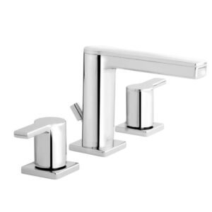 Modern Contemporary 8 in. Widespread Double-Handle Low-Arc Bathroom Faucet in Polished Chrome