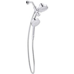Awaken 3-Spray 5 in. Dual Wall Mount Fixed and Handheld Shower Head 2.5 GPM in Polished Chrome