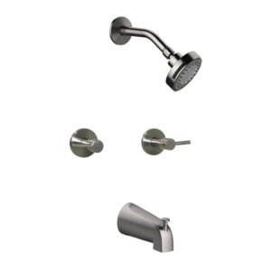 Eastport II Double Handle 1-Spray Tub and Shower Faucet 1.8 GPM in Satin Nickel (Valve Included)