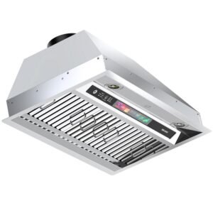 30 in. 900 CFM Ductless Insert Range Hood in Sliver Stainless Steel Insert Range Hood with 4 Speed Exhaust Fan