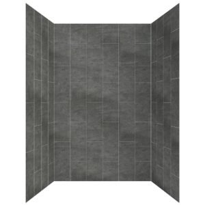 Jet Coat 48 in. L x 34 in. W x 78 in. H 5-Piece Glue Up Alcove Shower Surround in Slate
