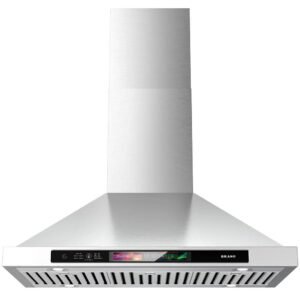 36 inch 900CFM Ducted Stainless Steel Wall Mounted Range Hood Touch Control Tempered Glass w/LED Lights