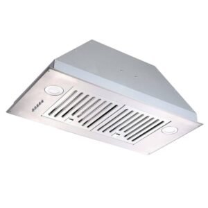 30 in. W 600CFM Ducted Insert Range Hood in Sliver Stainless Steel Island Mount Range Hood Tempered Glass LED Lights