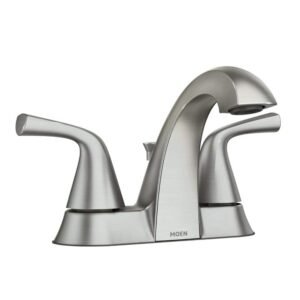Haber 4 in. Centerset 2-Handle Bathroom Faucet in Spot Resist Brushed Nickel