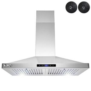 30 in. Convertible Kitchen Wall Mount Range Hood in Stainless Steel with LEDs, Touch Control and Carbon Filters