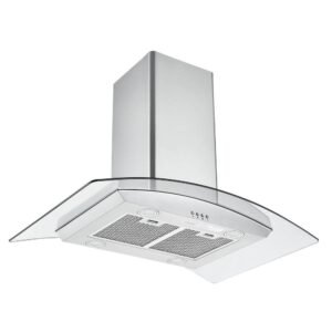 IGCC636 36 in. 620 CFM Convertible Island Glass Canopy Range Hood with LED Lights in Stainless Steel