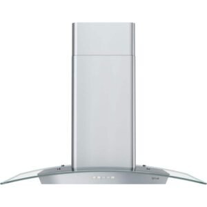 Brisas 30 in. 600 CFM Curved Glass Convertible Island Range Hood with LED Lights in Stainless Steel