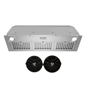 36 in. Lumin Collection 380 CFM Ductless Insert Range Hood, Push Button Controls, LED Lights, Stainless Steel