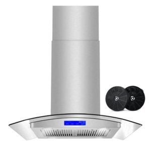 30 in. Lumin Collection 380 CFM Ductless Island Range Hood, Soft Touch Controls, LED Lights, Stainless Steel