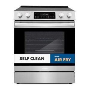 30 in. Haven Collection 6.3 cu. ft. Electric Range, 5 Burner Ceramic Glass Cooktop, Self Clean, Air Fry, Stainless Steel