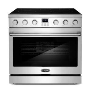36 in. Haven Collection 6.0 cu. ft. Electric Ceramic Glass Range, 5 Burner Elements, Convection Oven, Stainless Steel