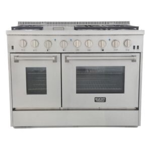 Professional 48 in. 6.7 cu. ft. Double Oven Dual Fuel Range Propane Ready (LP) and Convection Oven in Stainless Steel