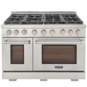 48 in. 6.7 cu. ft. 7- Burners Propane Gas Range 2 Ovens 1 Convection in Stainless Steel with True Simmer Burners