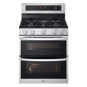 30 in. 6.9 cu. ft. 5 Burners Smart Wi-Fi Freestanding Double Oven Gas Range in Stainless Steel with Probake Covection